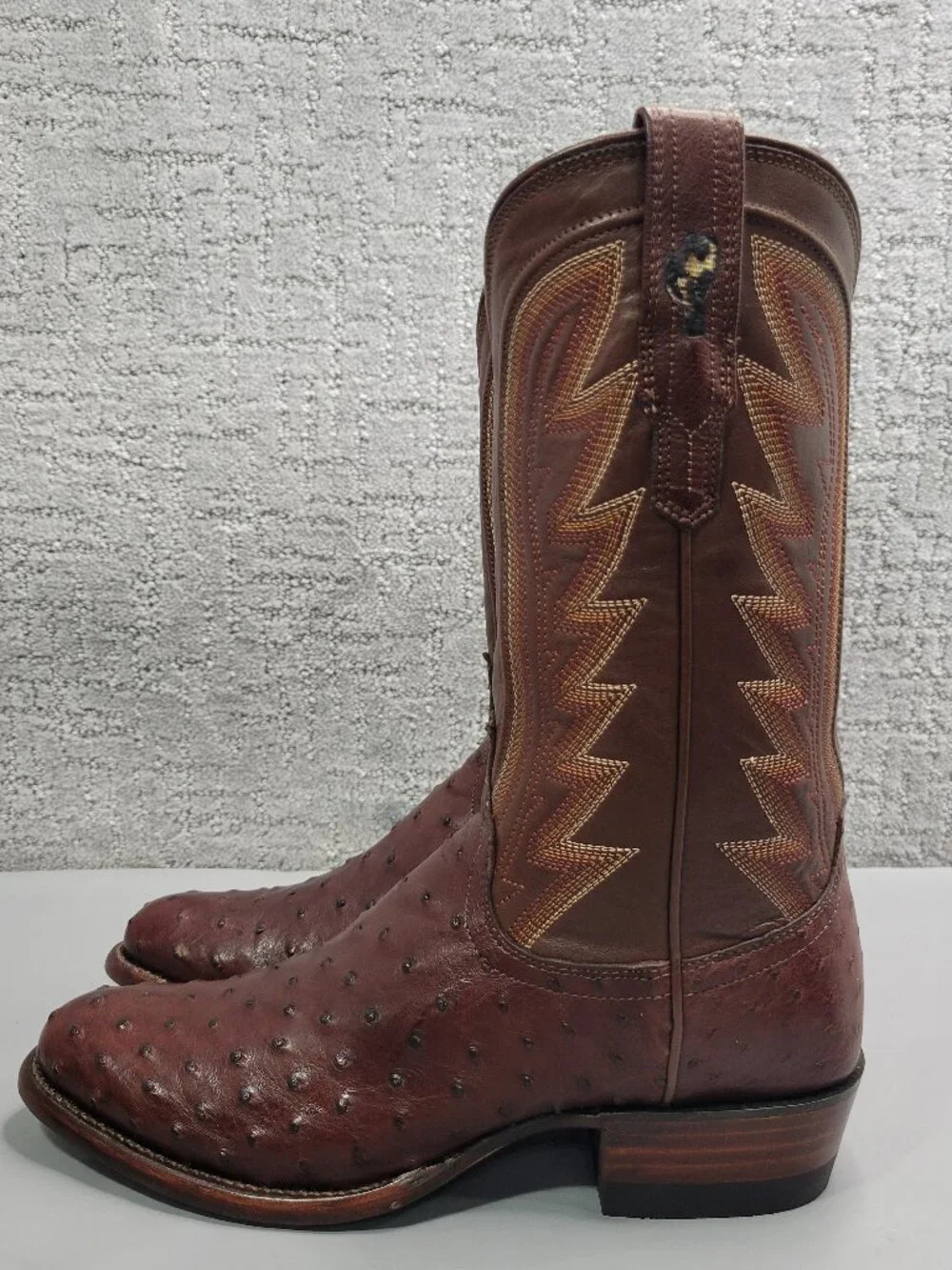 Tecovas The Wyatt II Men's Size US 7.5D Mahogany Ostrich Cowboy Western Boots